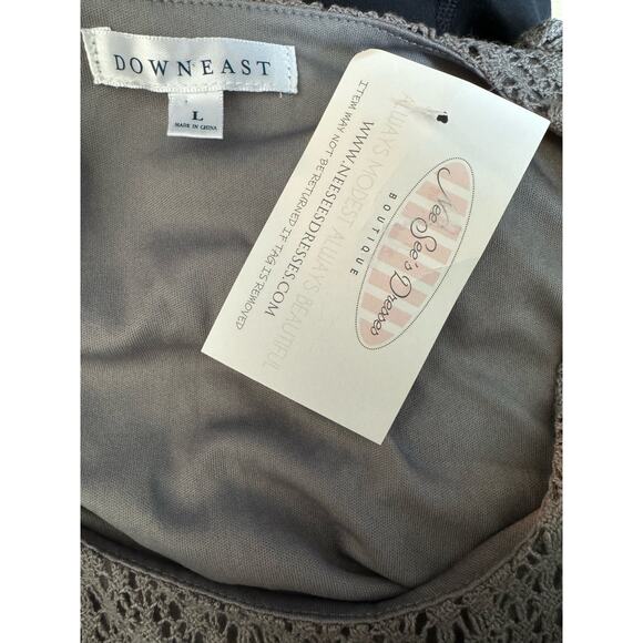 NWT Downeast Peaceful Embroidered Scalloped Dress frosty grey size large - Picture 11 of 13